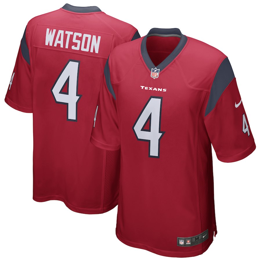 Youth Houston Texans #4 Deshaun Watson Red Game Nike NFL Jersey